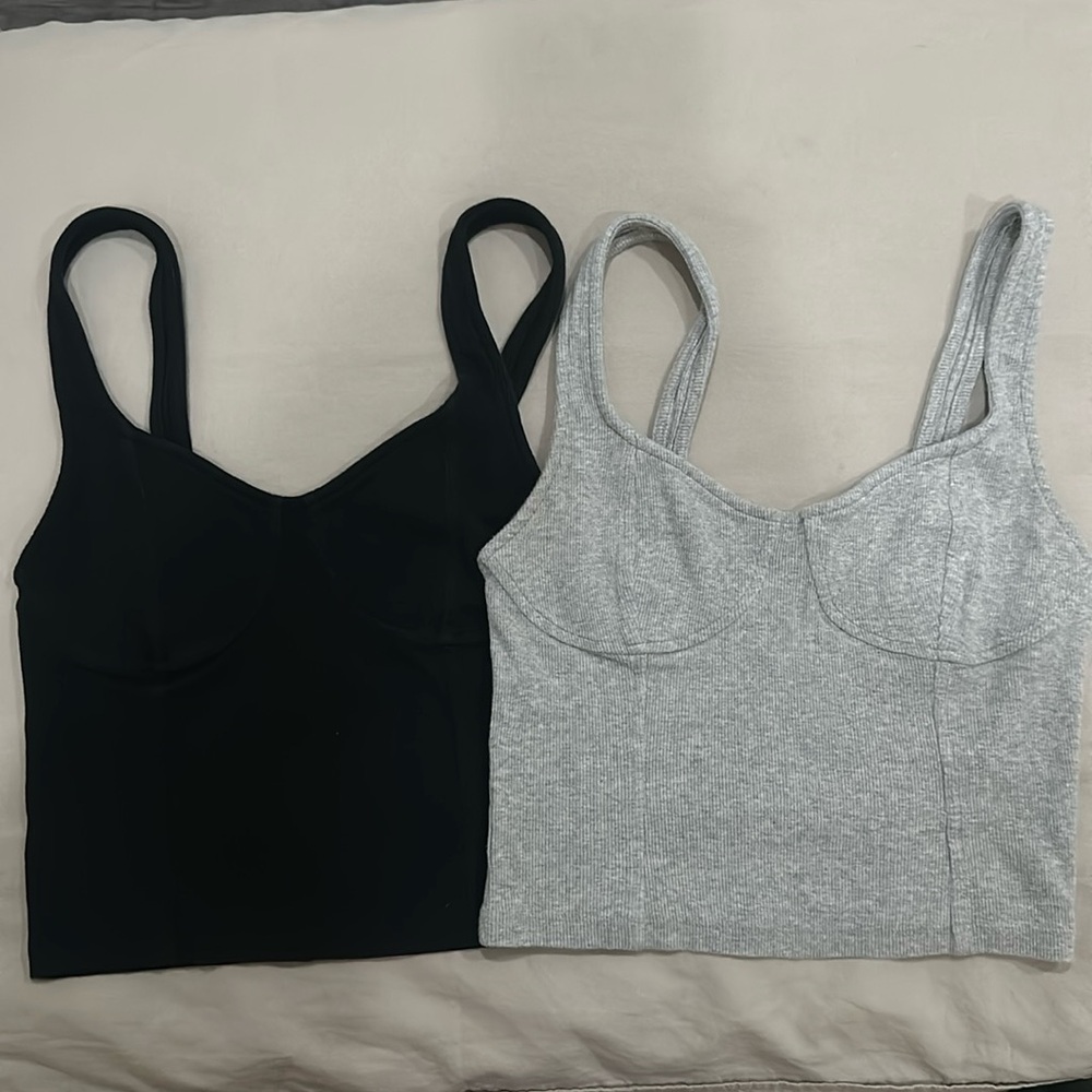 Aerie duo knit tank tops